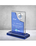 PB891 Mavi Camlı Kristal Plaket
