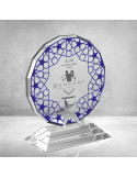 PB895 Mavi Camlı Kristal Plaket