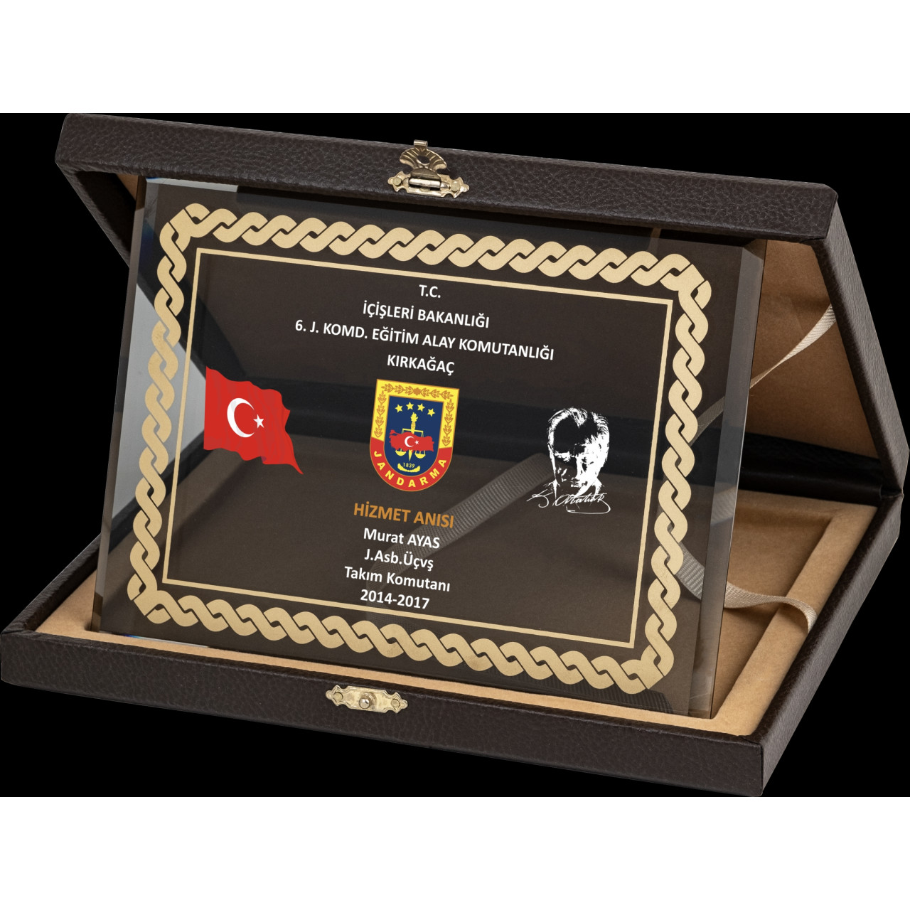 PB2103 Altın Yaldız Kristal Plaket