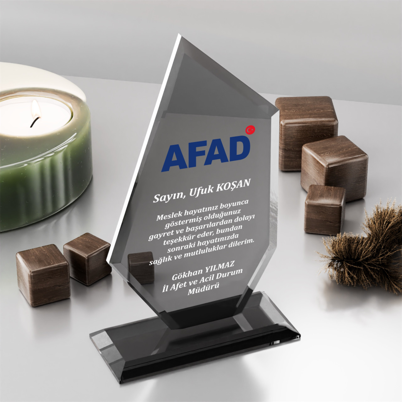 PB320-Füme Kristal Plaket