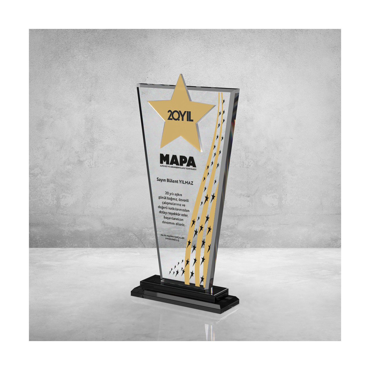 PB804-ALTIN Kristal Plaket