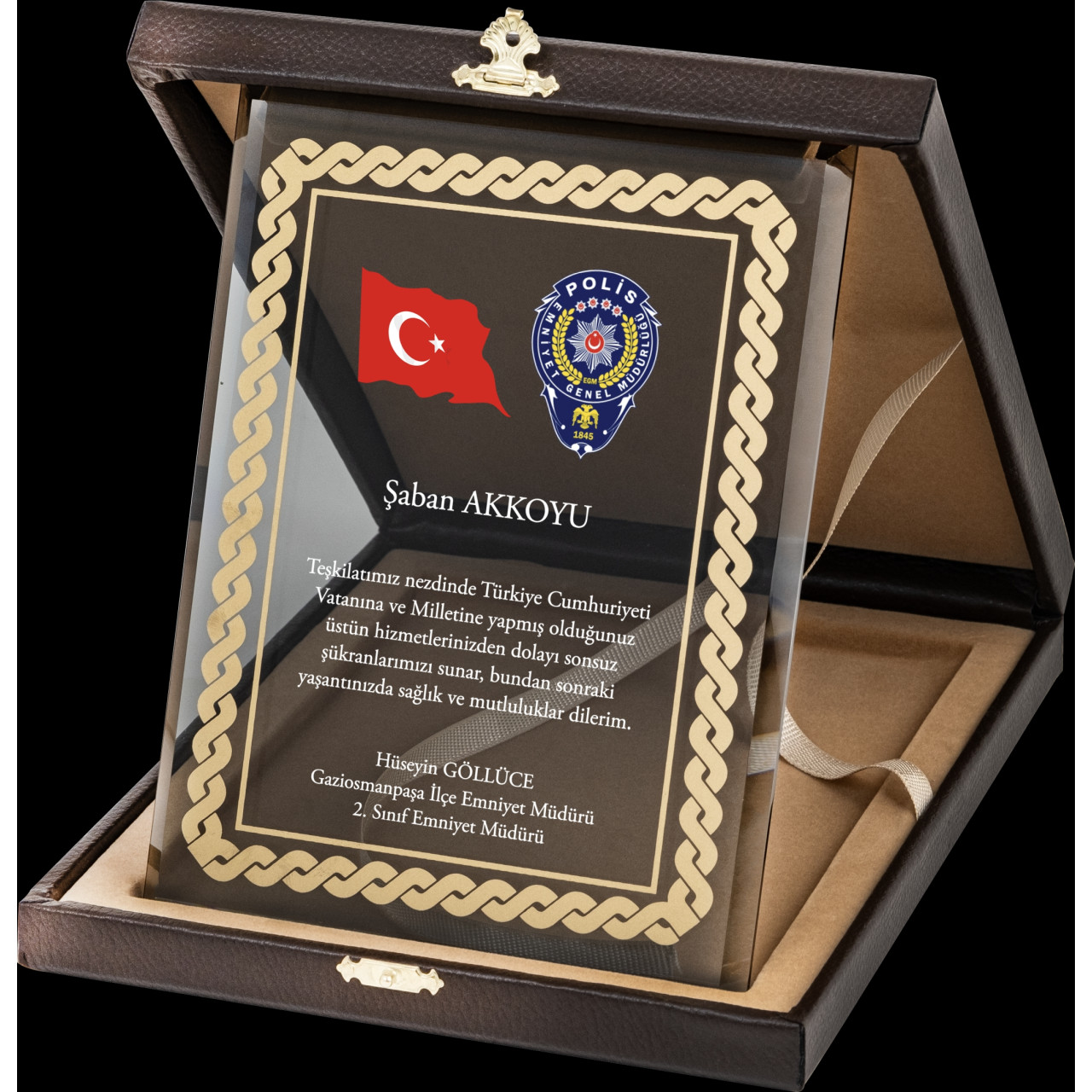 PB2009 Altın Yaldız Kristal Plaket