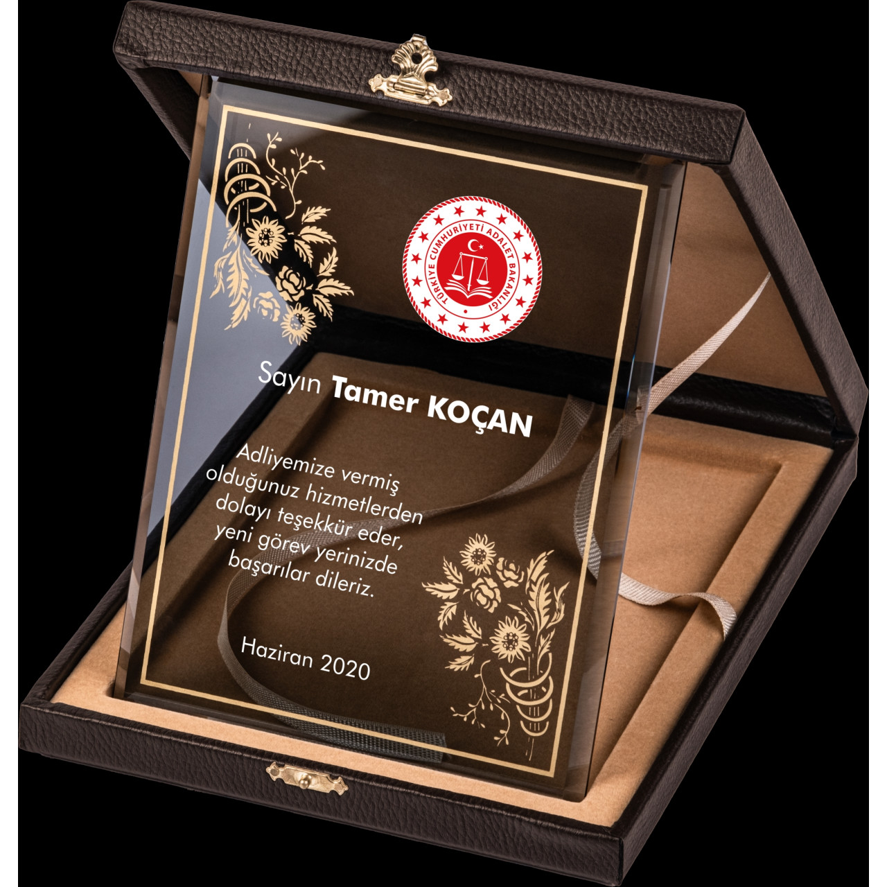 PB2012 Altın Yaldız Kristal Plaket