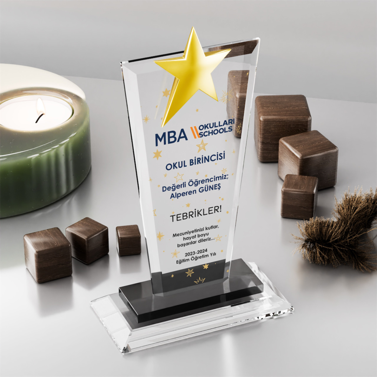 PB357 Kristal Plaket